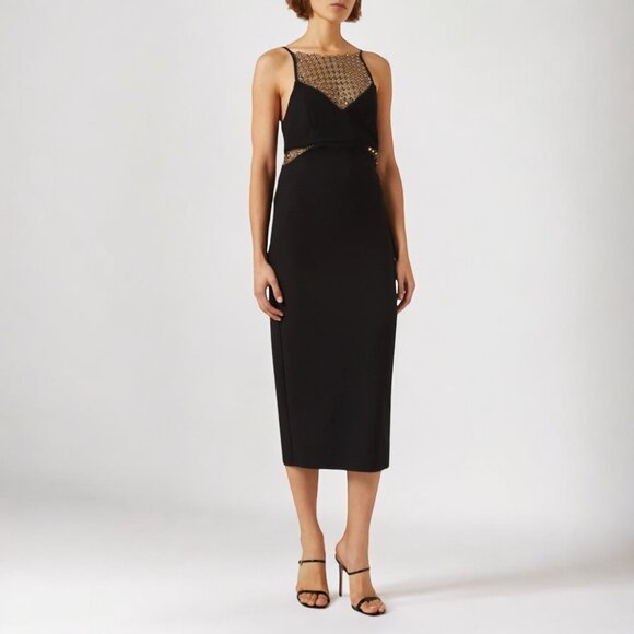 NWT Elliatt Catherine Diamante Midi Dress Black - Picture 3 of 6